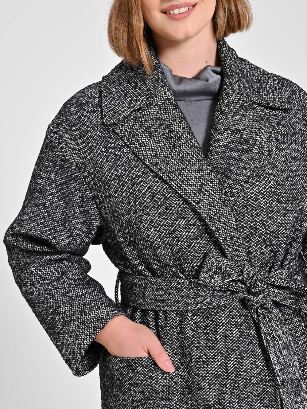 Rinascimento Cappotto Curvy Black & White Pezzi Unici
