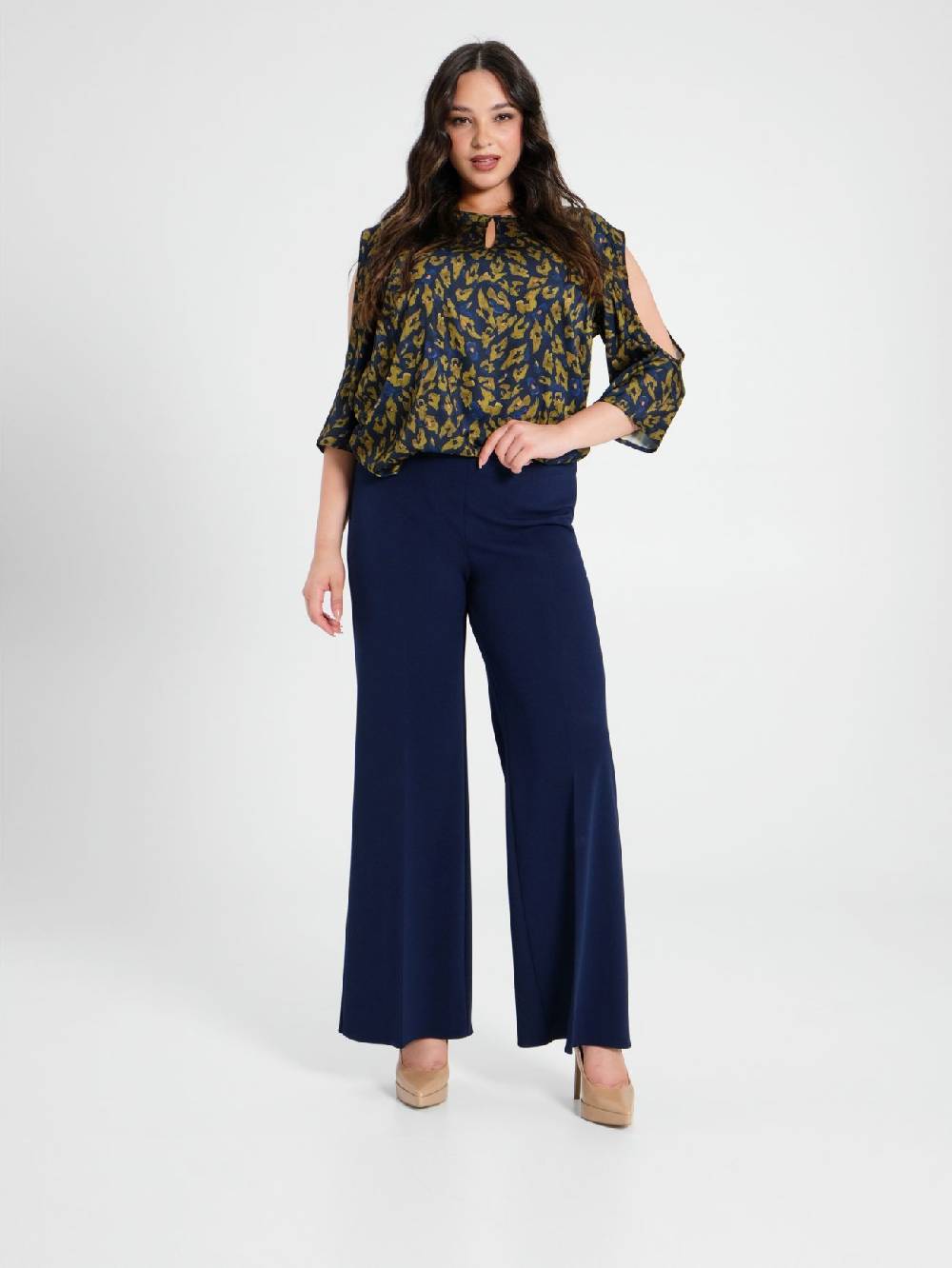 Rinascimento Pantaloni Curvy Palazzo Blu Negozi Online