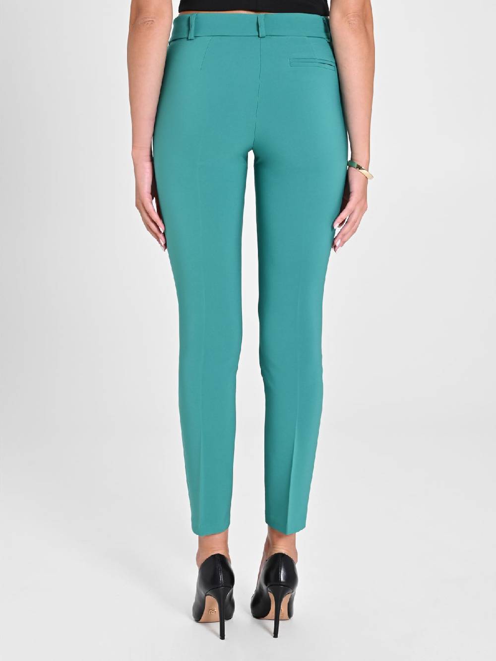 Rinascimento Pantaloni Straight in Tessuto Tecnico Verde Giada Promozione Limitata