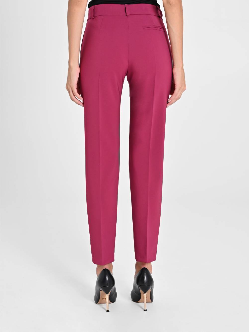Rinascimento Pantaloni Straight in Tessuto Tecnico Bordeaux Fino Al -60%