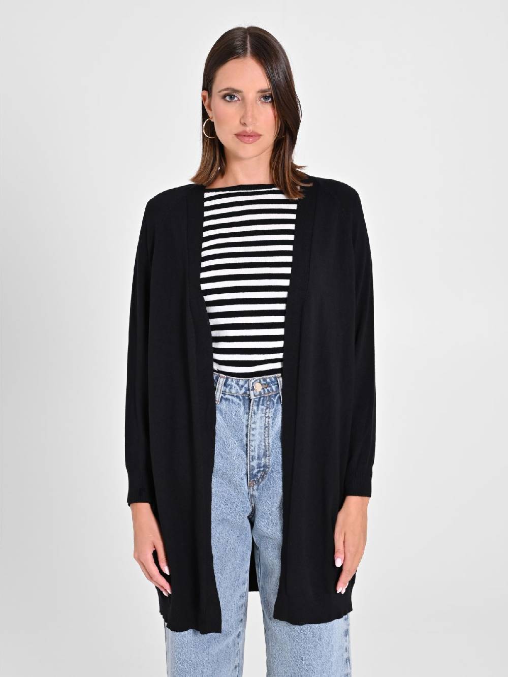Rinascimento Cardigan Nero in Maglia Sconto