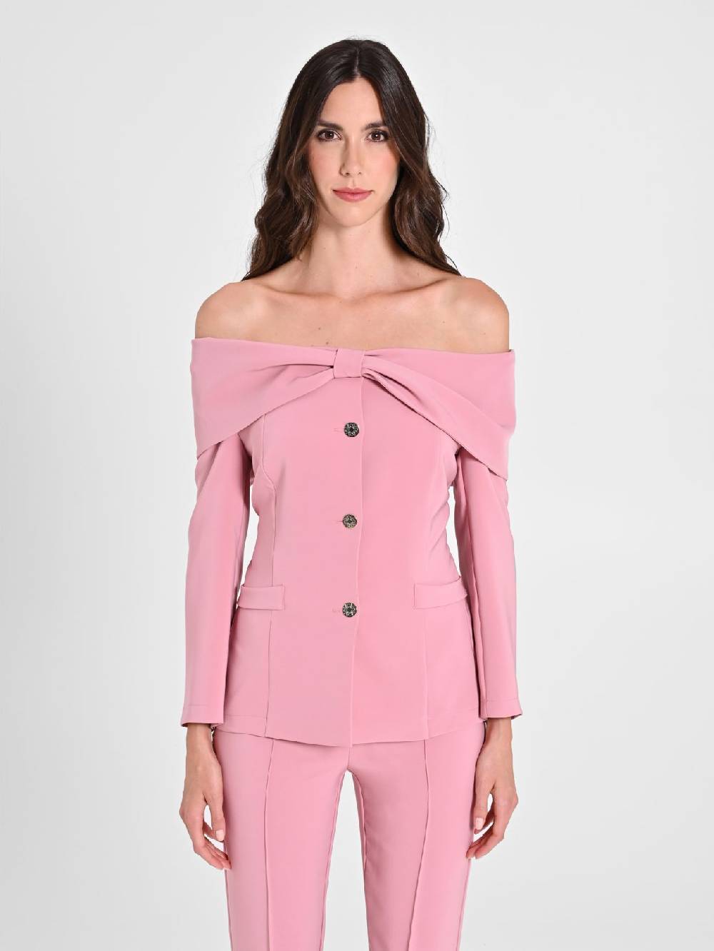 Rinascimento Giacca con Fiocco Rosa Antico Online