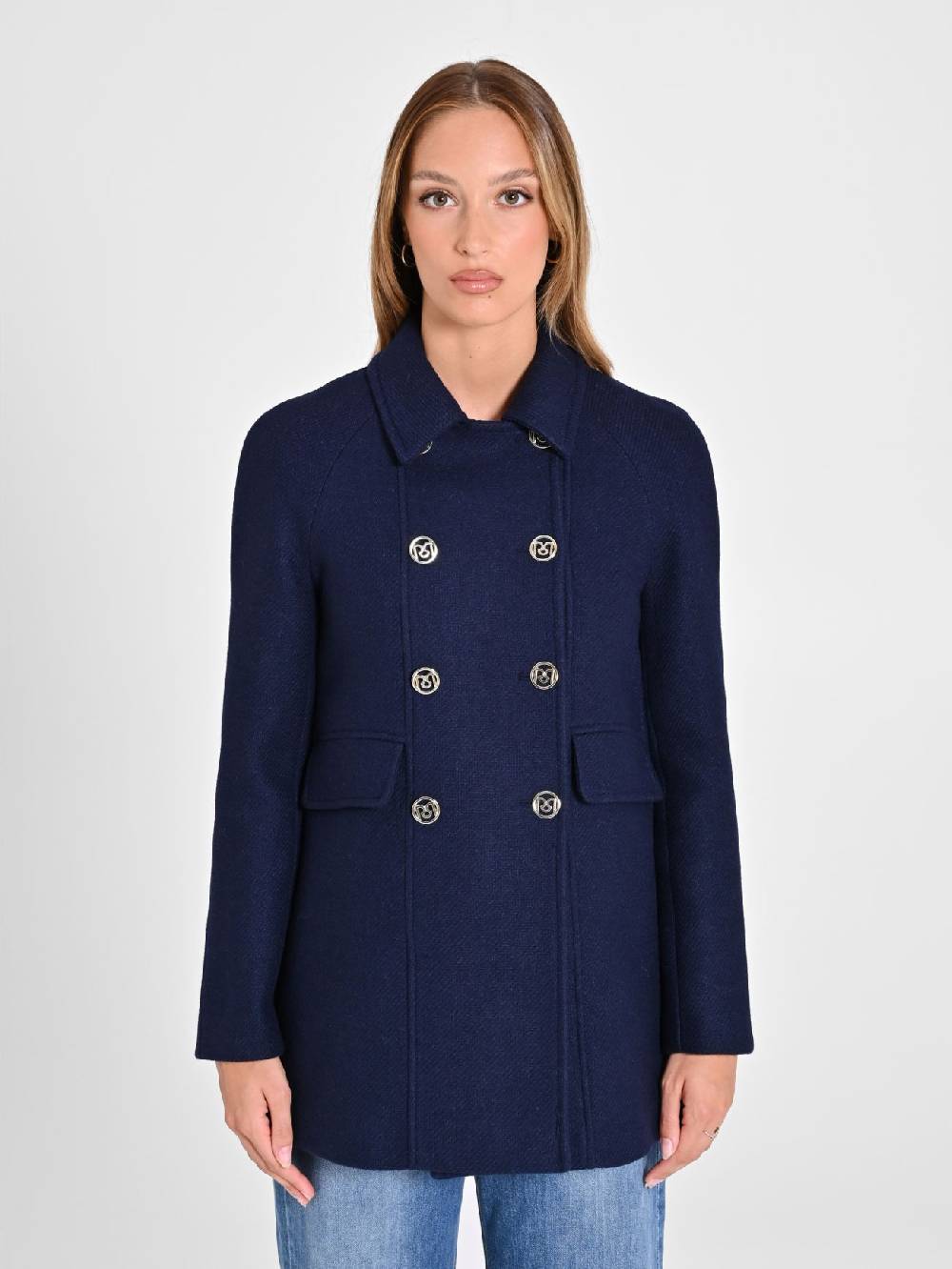Rinascimento Cappotto Doppiopetto Blu In Saldo