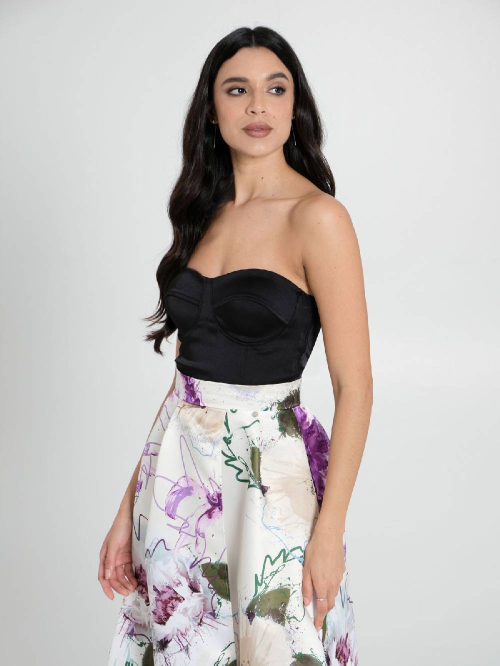 Rinascimento Top Bustier in Raso Strutturato Nero Lightning offer