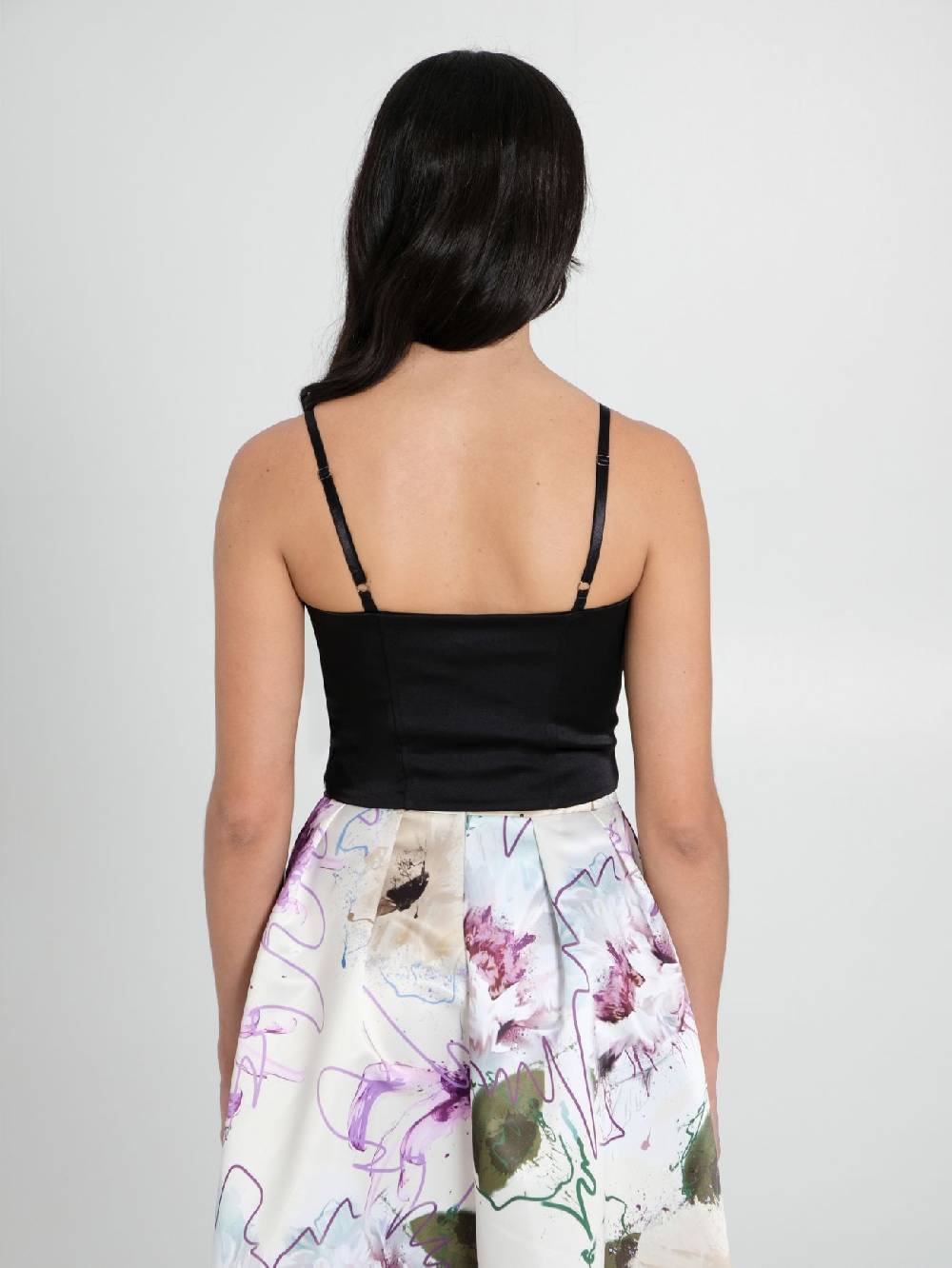 Rinascimento Top Bustier in Raso Strutturato Nero Lightning offer