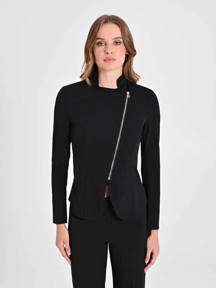 Rinascimento Giacca zip in scuba crèpe Donna Super sconto