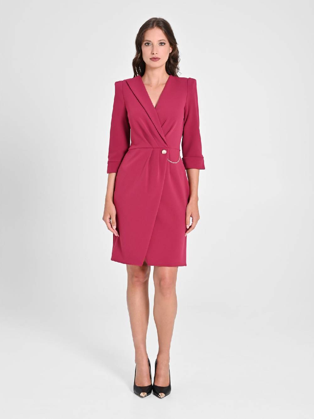Rinascimento Abito Wrap Bordeaux Sconto