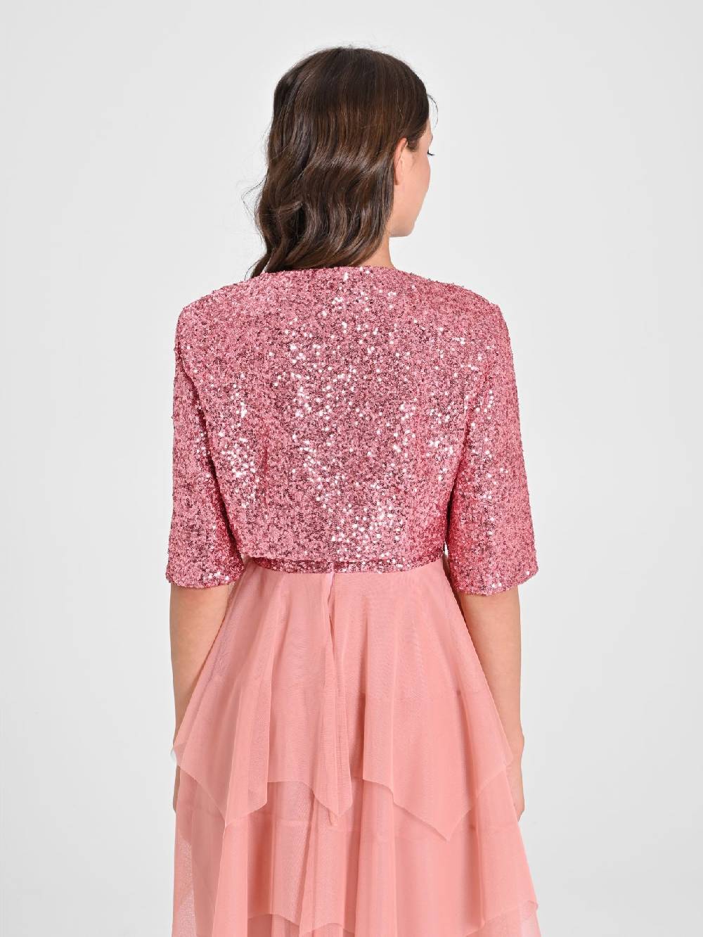 Rinascimento Coprispalle Aperto in Paillettes Rosa Offerte