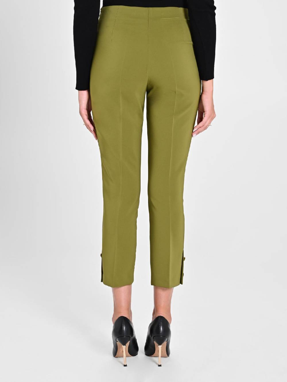 Rinascimento Pantaloni Slim in Tessuto Tecnico Verde Muschio Moda