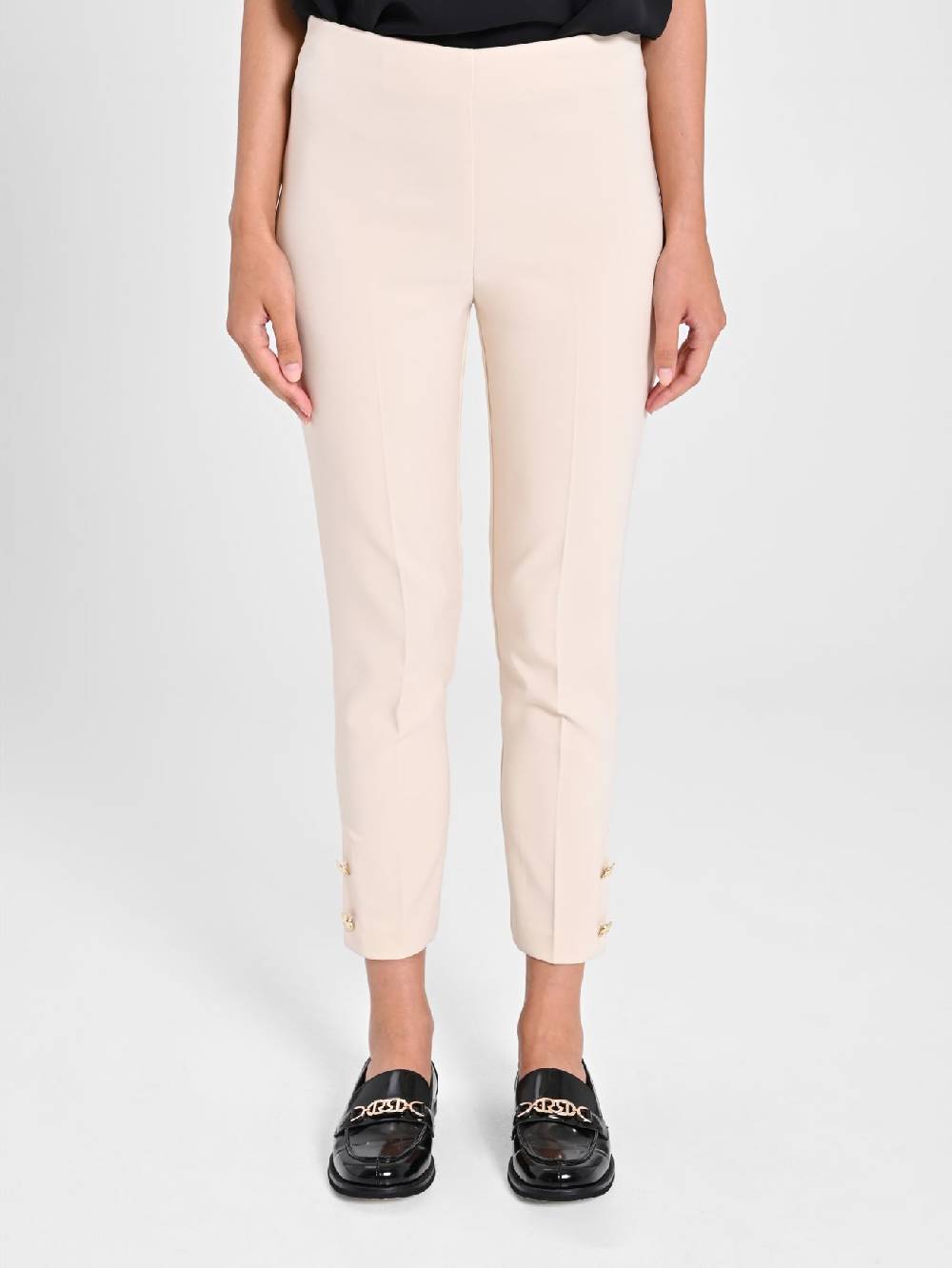 Rinascimento Pantaloni Slim in Tessuto Tecnico Beige Spedizione gratuita