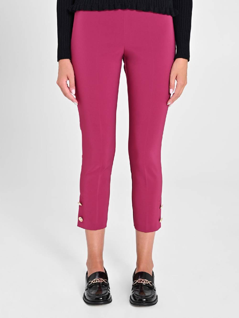 Rinascimento Pantaloni Slim in Tessuto Tecnico Bordeaux Sconto di tempo limitato