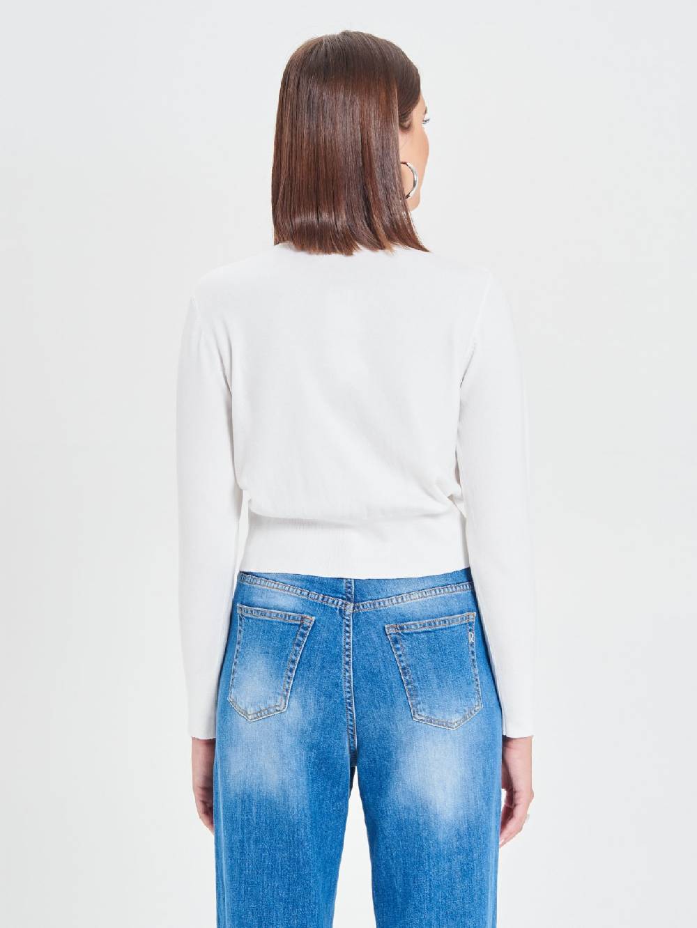 Rinascimento Cardigan Bianco in Maglia Eco Vero® Comprare a buon mercato
