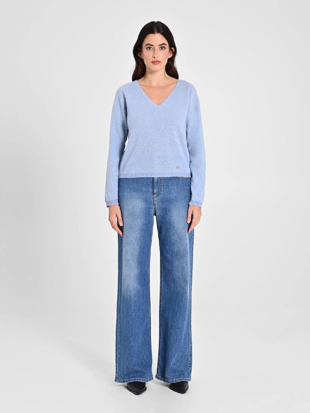 Rinascimento Maglione Lana Cashmere Azzurro Offerta esclusiva