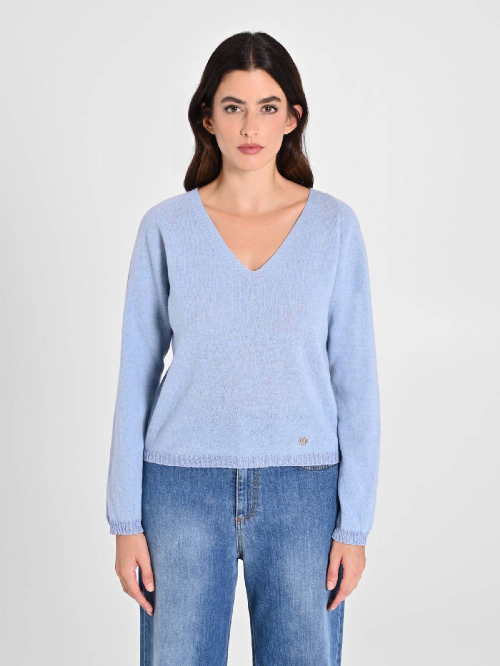 Rinascimento Maglione Lana Cashmere Azzurro Offerta esclusiva
