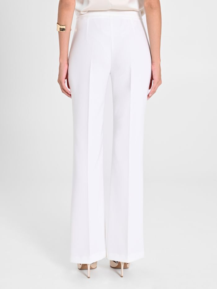 Rinascimento Pantaloni Mid Flared in Tessuto Tecnico Bianco Offerta settimanale