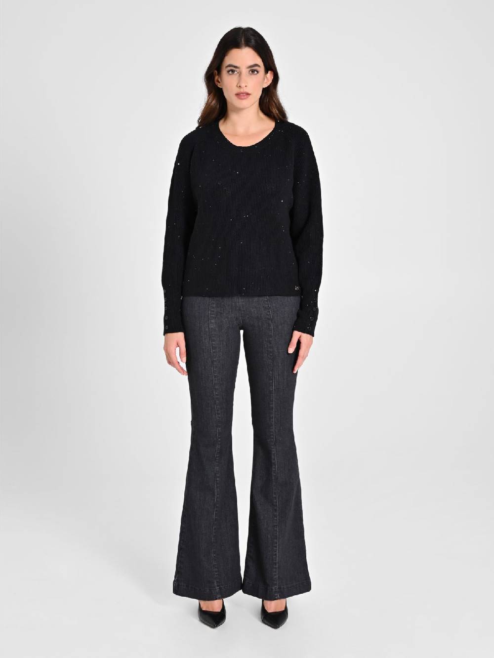 Rinascimento Maglione Nero Paillettes Only for today