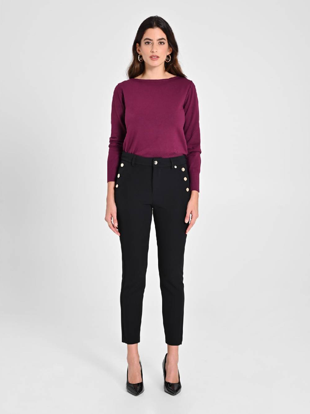 Rinascimento Pantaloni Skinny Neri Solo un giorno rimasto