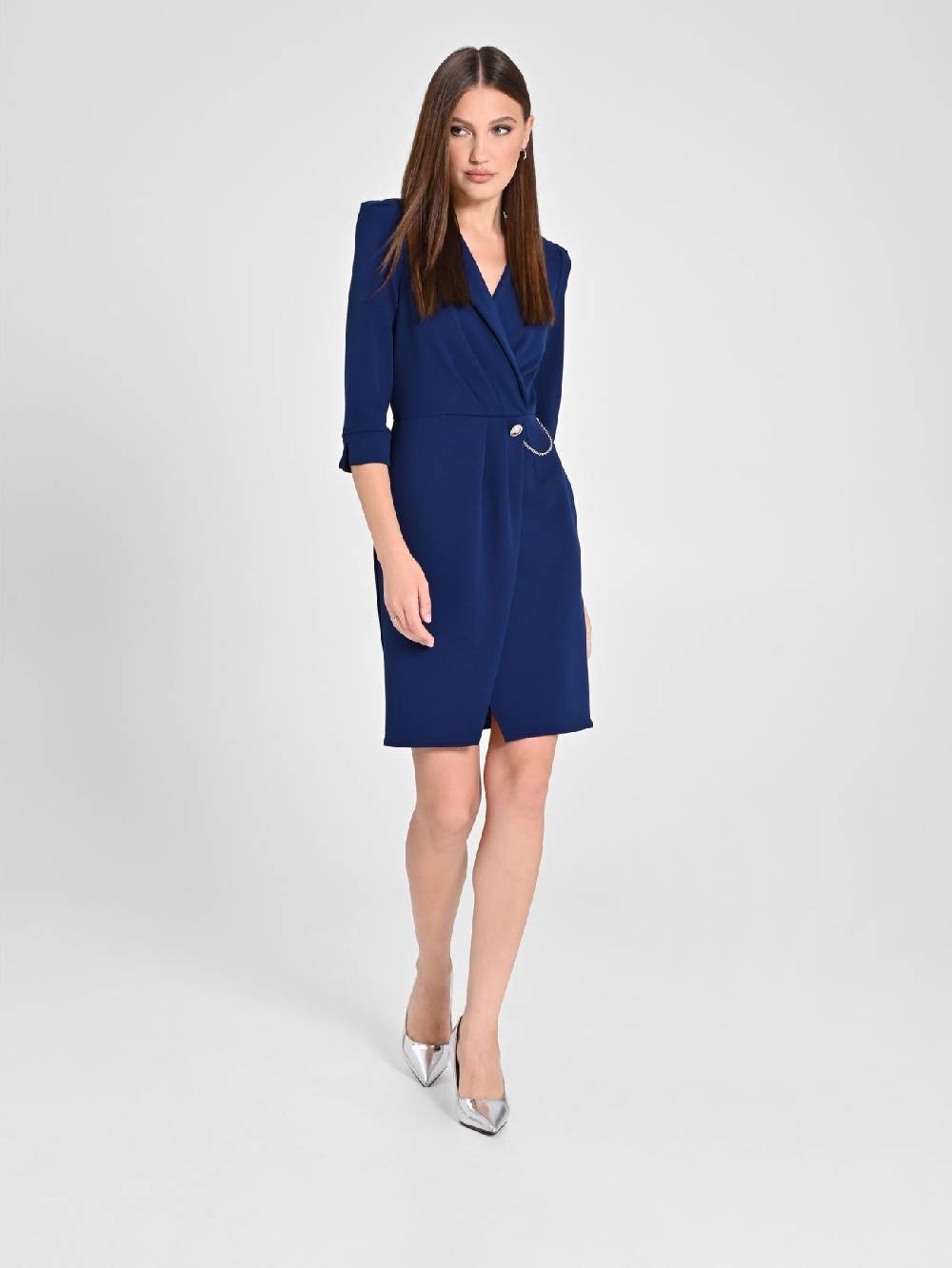 Rinascimento Abito Wrap Blu In vendita