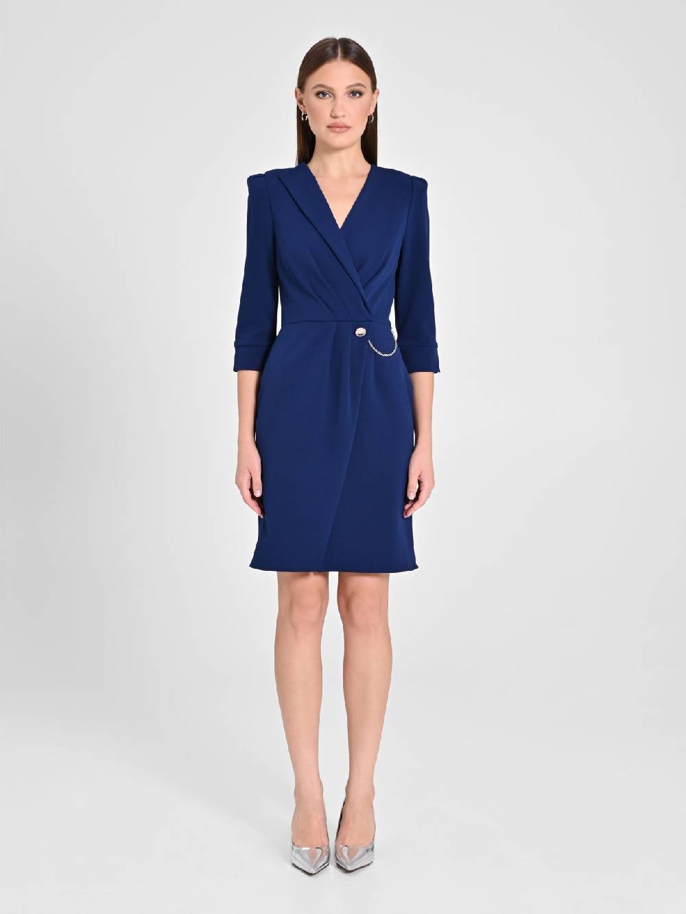 Rinascimento Abito Wrap Blu In vendita
