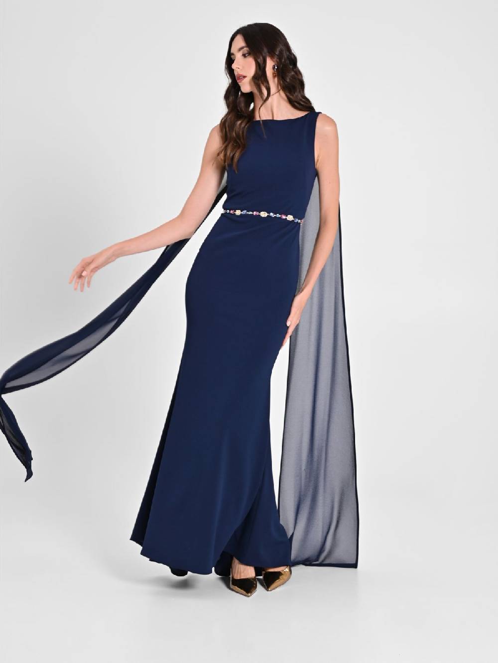 Rinascimento Abito Lungo Sirena Blu Duty-free