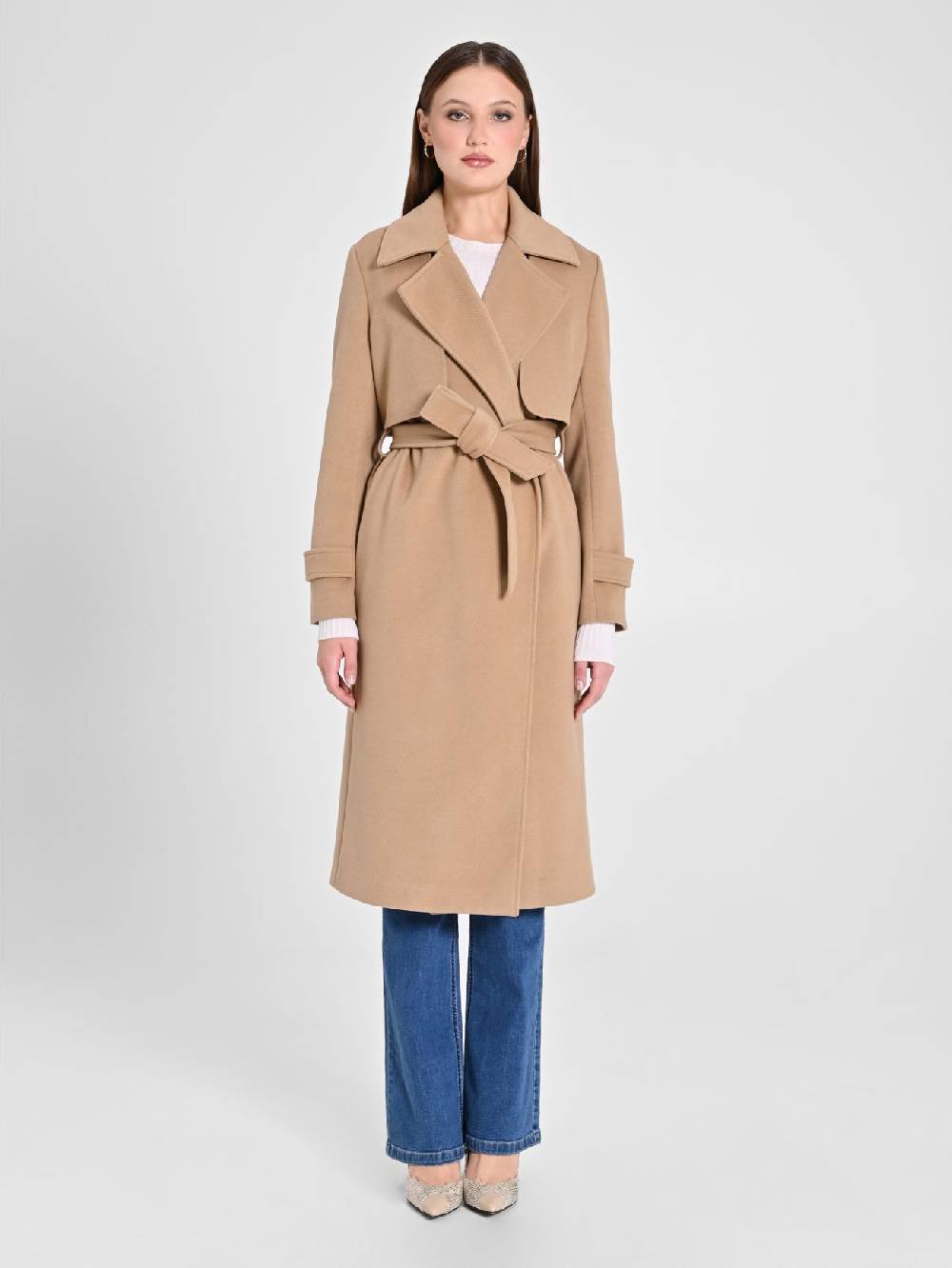Rinascimento Cappotto Trasformabile Tre-In-Uno color Cammello Spedizione Gratuita
