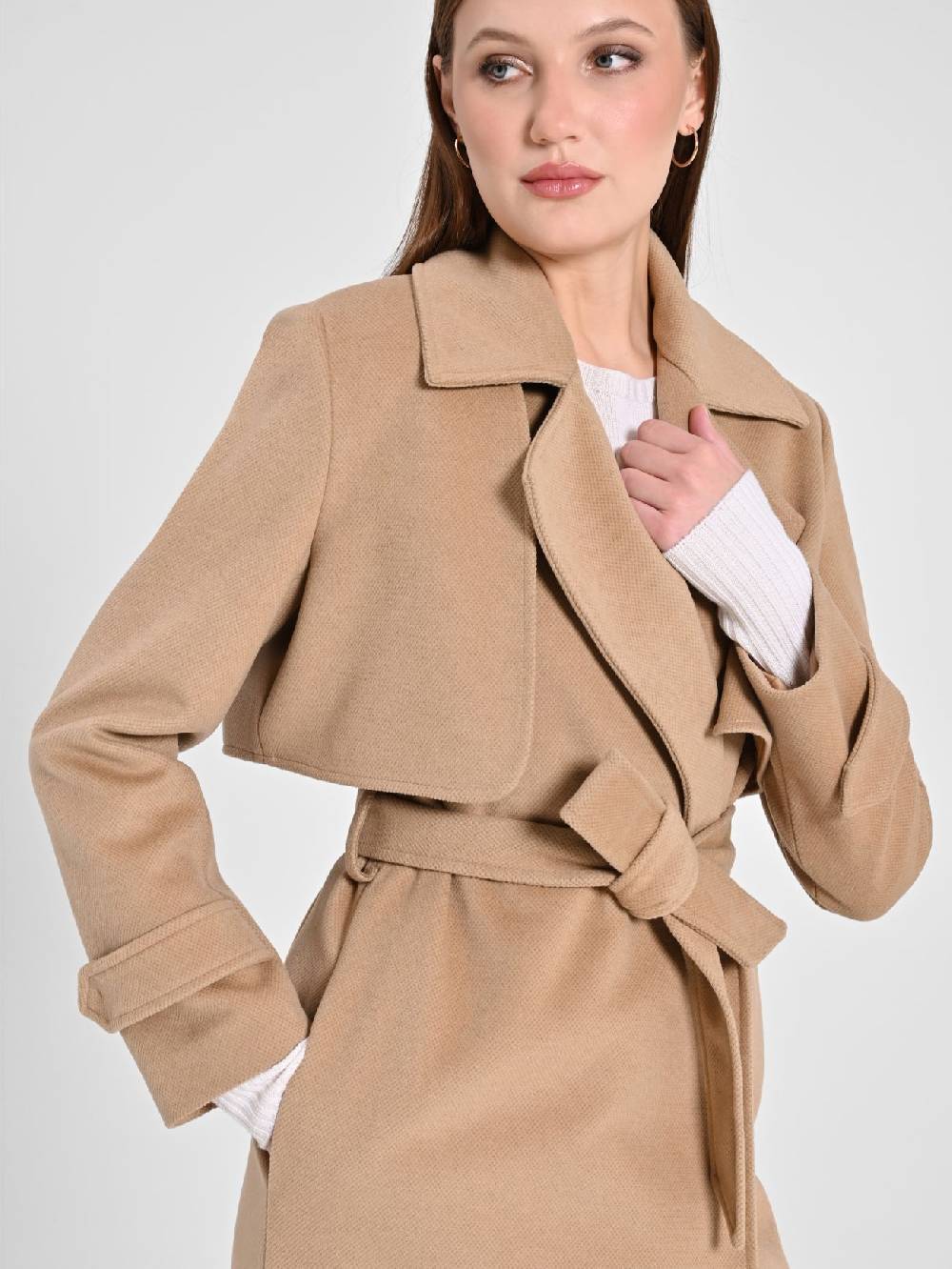 Rinascimento Cappotto Trasformabile Tre-In-Uno color Cammello Spedizione Gratuita