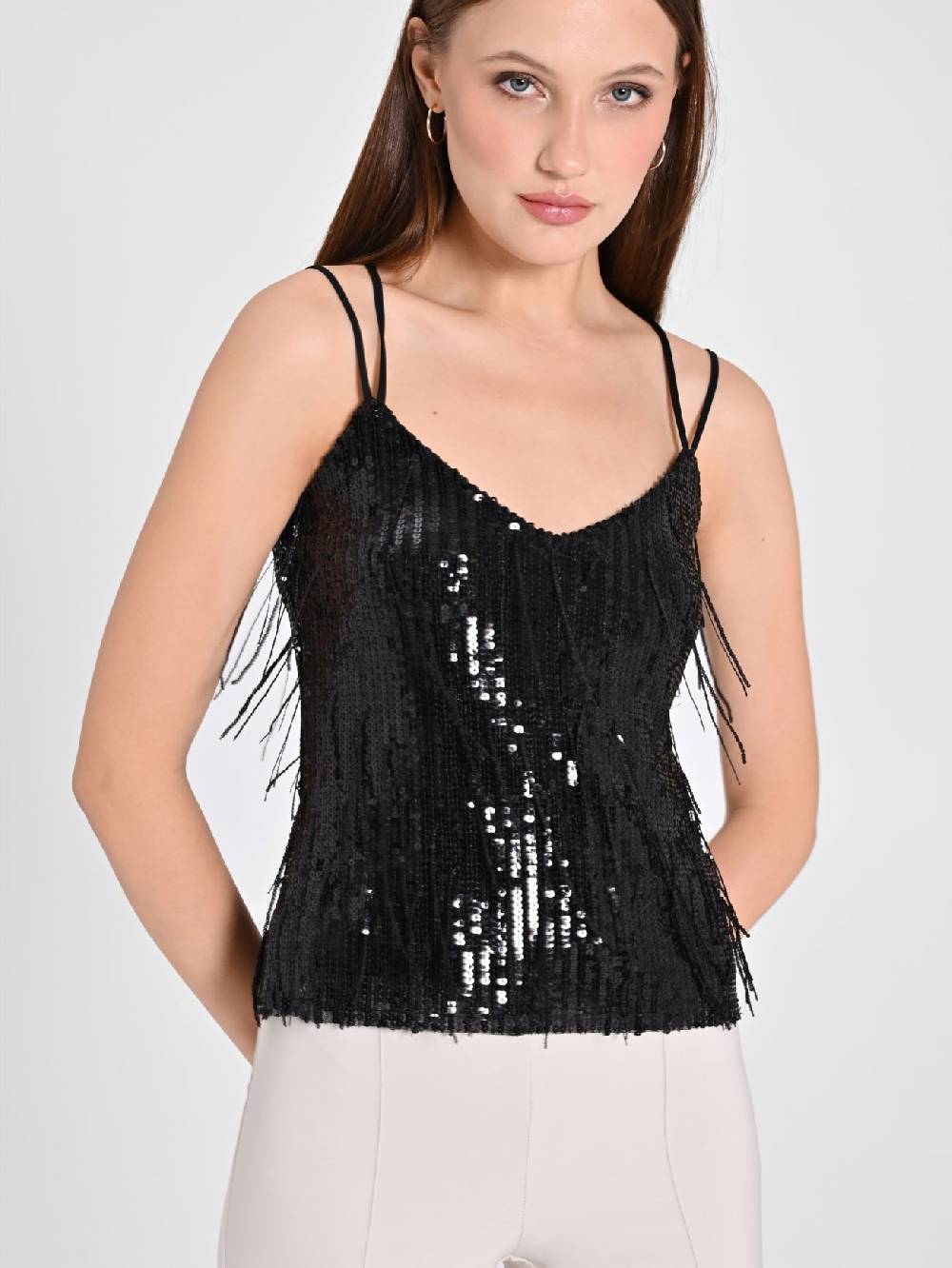 Rinascimento Top Paillettes Frange Soddisfazione Garantita