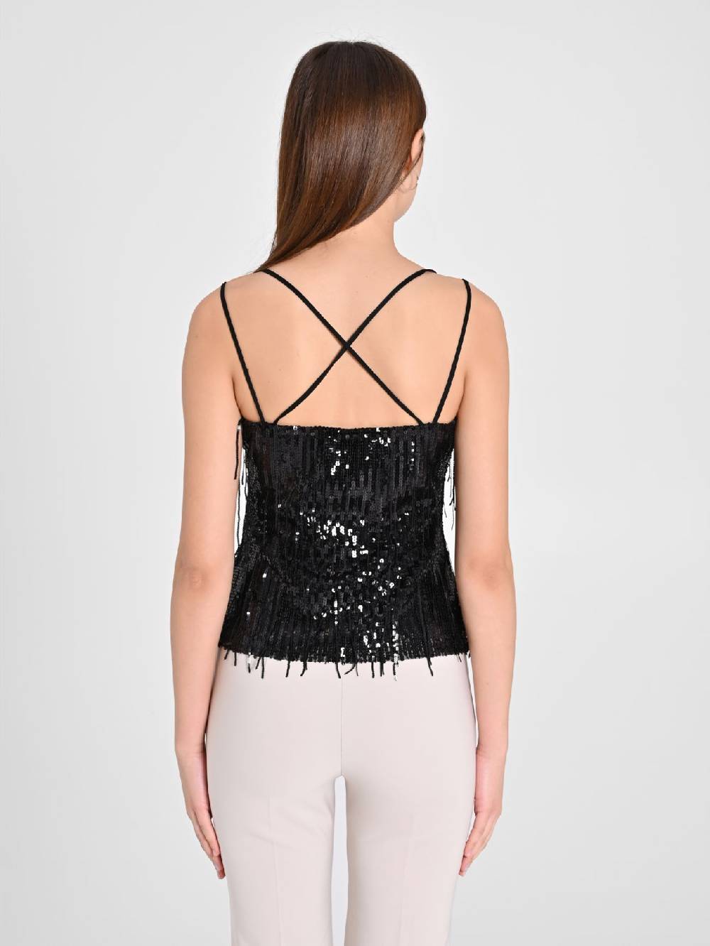 Rinascimento Top Paillettes Frange Soddisfazione Garantita