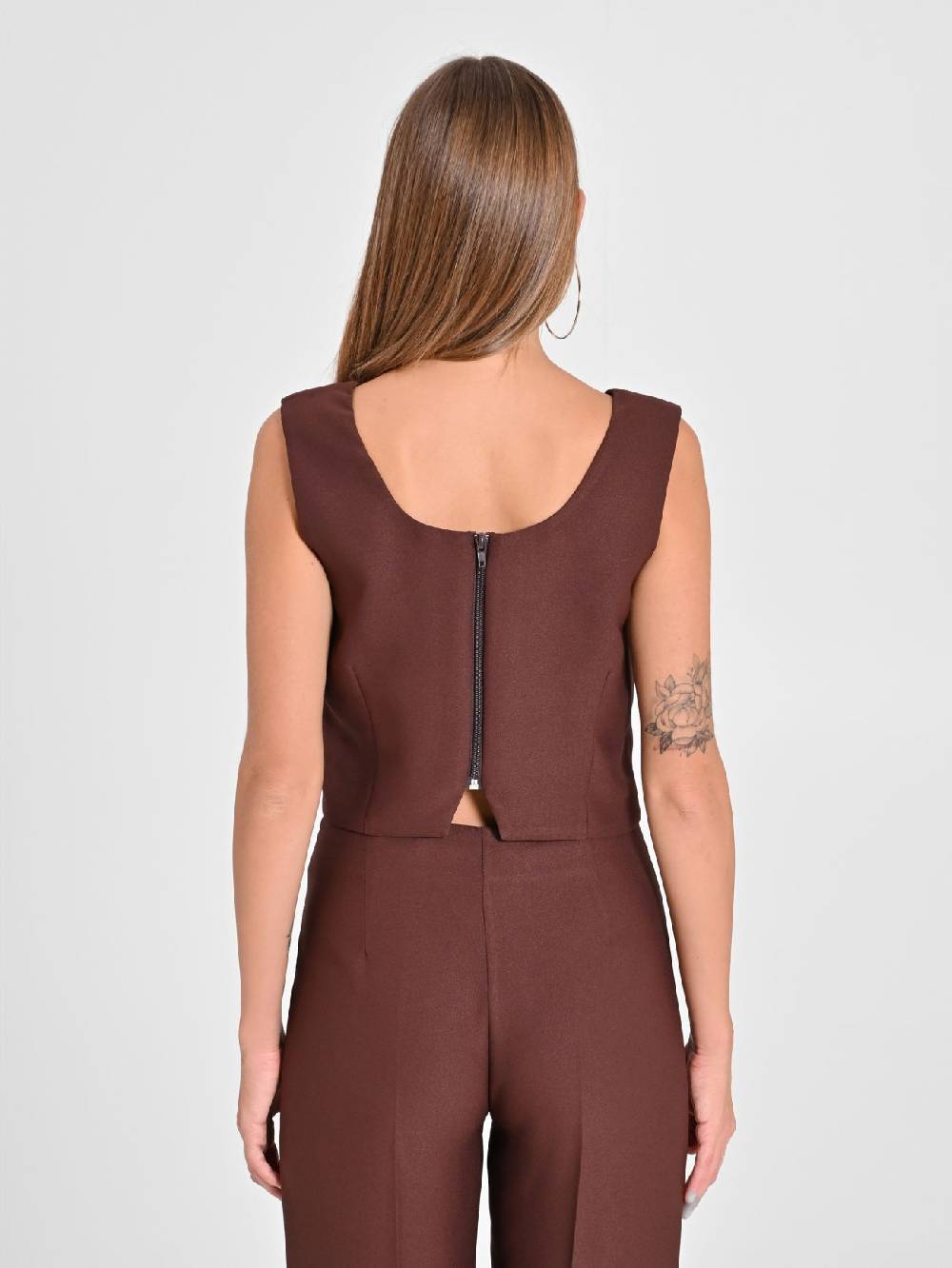 Rinascimento Top in in Envers Satin Marrone Qualità Garantita