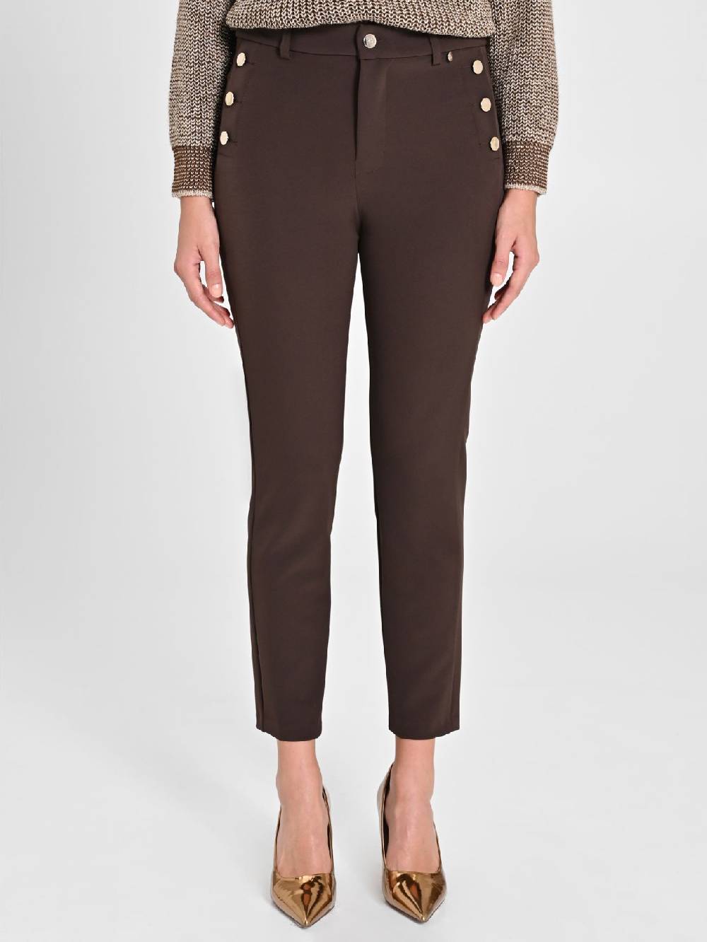 Rinascimento Pantaloni Skinny Marroni Prezzo Ridotto