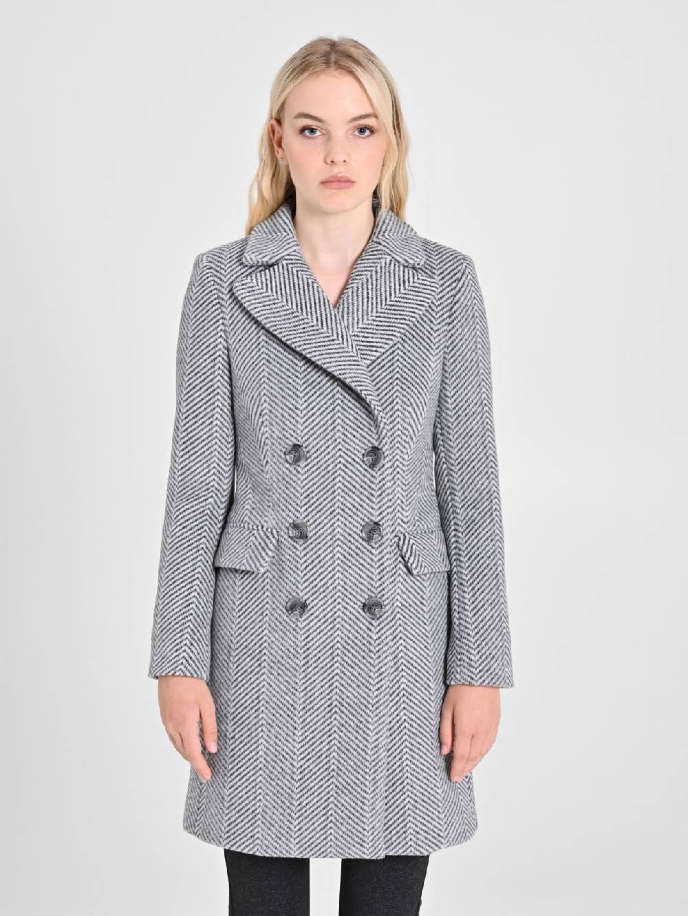Rinascimento Cappotto Grigio Spinato Sconto