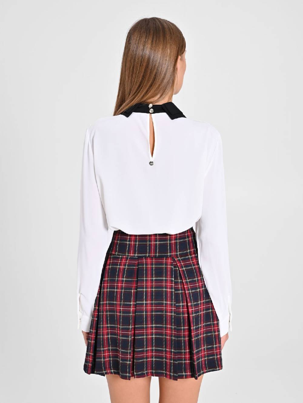 Rinascimento Blusa Bicolor con Cravattino Vendita Calda