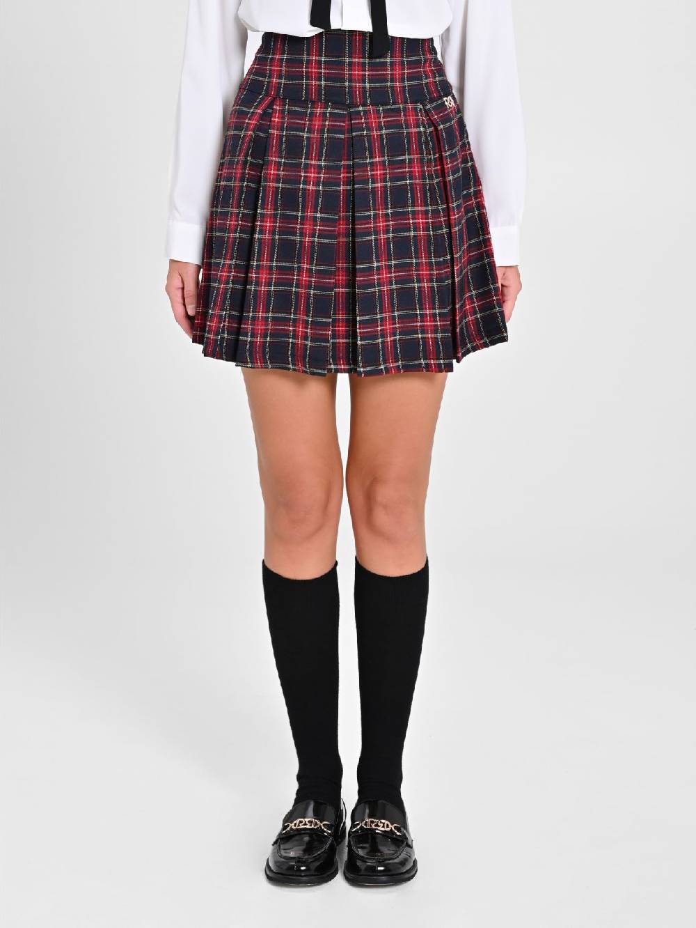 Rinascimento Minigonna in Tartan Blu Vendita Economica