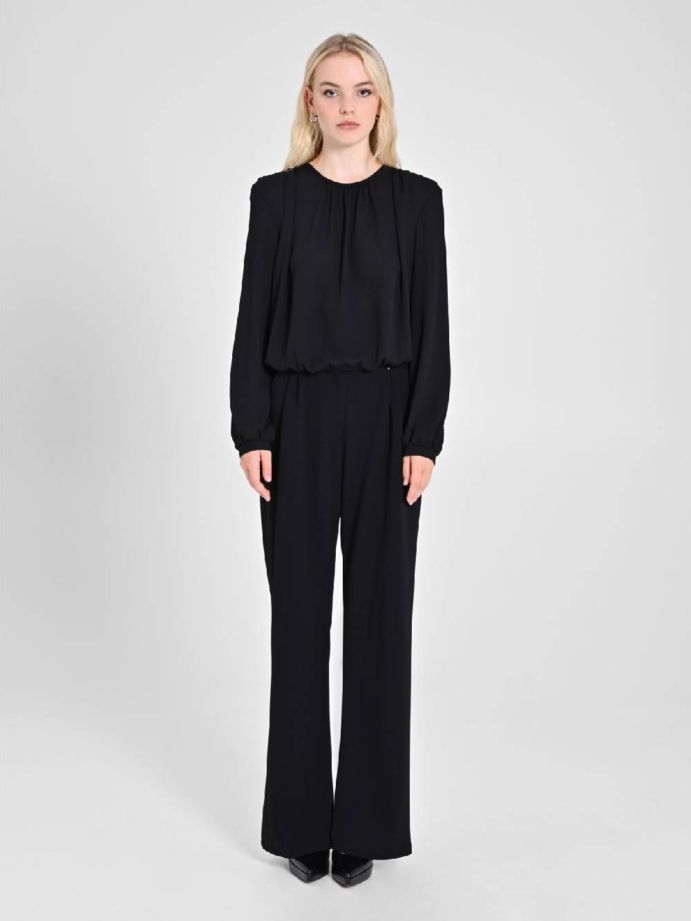 Rinascimento Blusa in Georgette Nera Vendite Flash