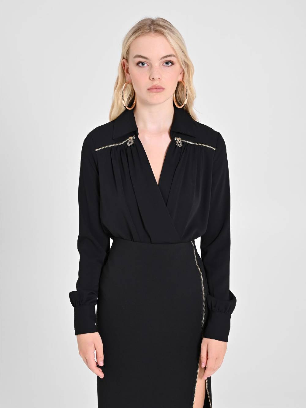 Rinascimento Blusa Body Nera Negozio