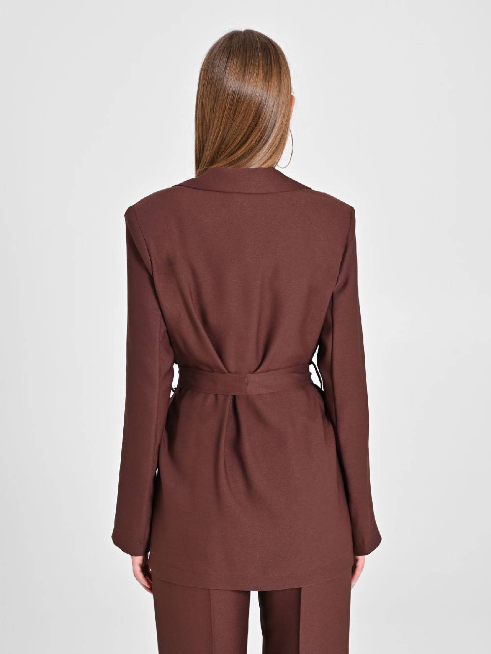 Rinascimento Giacca Vestaglia in Envers Satin Marrone In Saldo