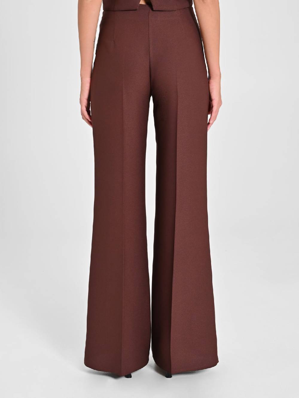 Rinascimento Pantaloni in Envers Satin Marrone Nuova