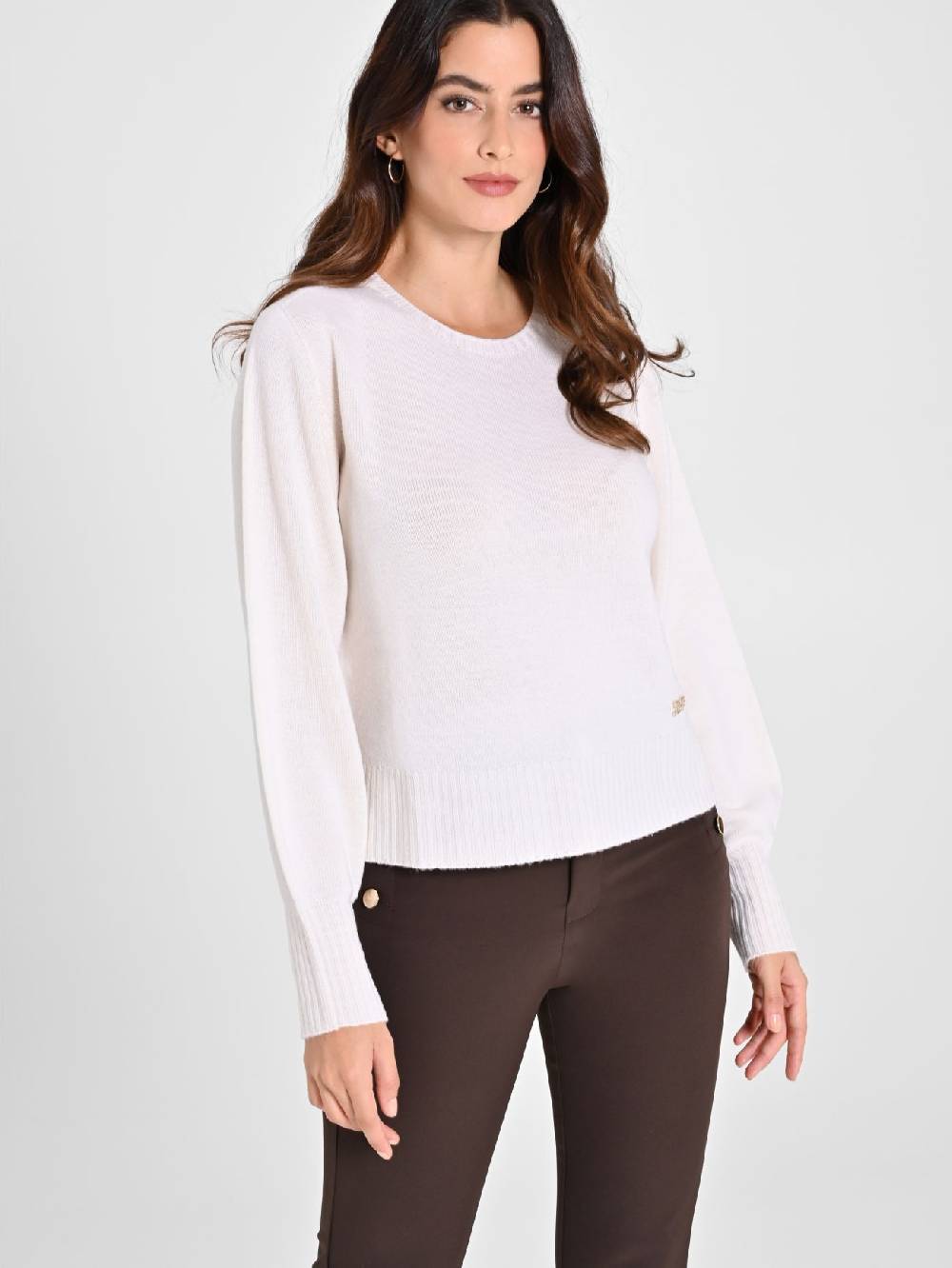 Rinascimento Maglioncino Lana Merino Extrafine Bianco Moda