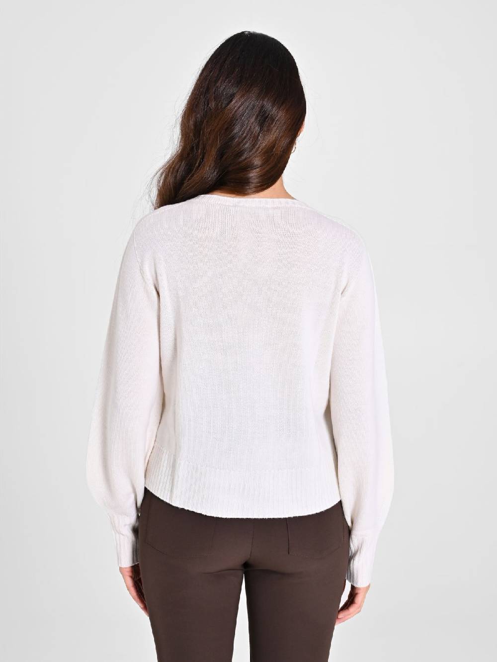Rinascimento Maglioncino Lana Merino Extrafine Bianco Moda
