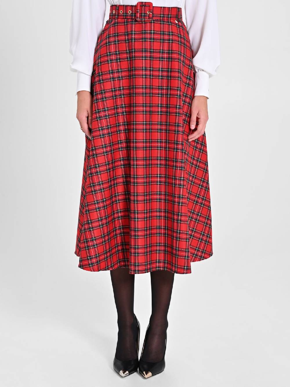 Rinascimento Gonna Midi in Tartan Offerta speciale