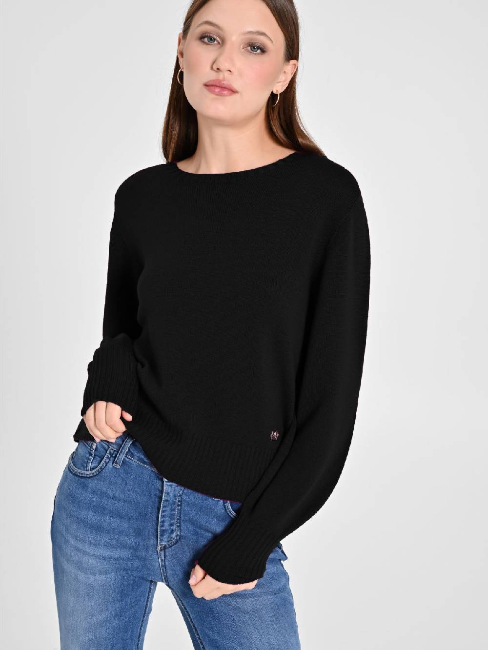Rinascimento Maglioncino Lana Merino Extrafine Nero Cyber Monday