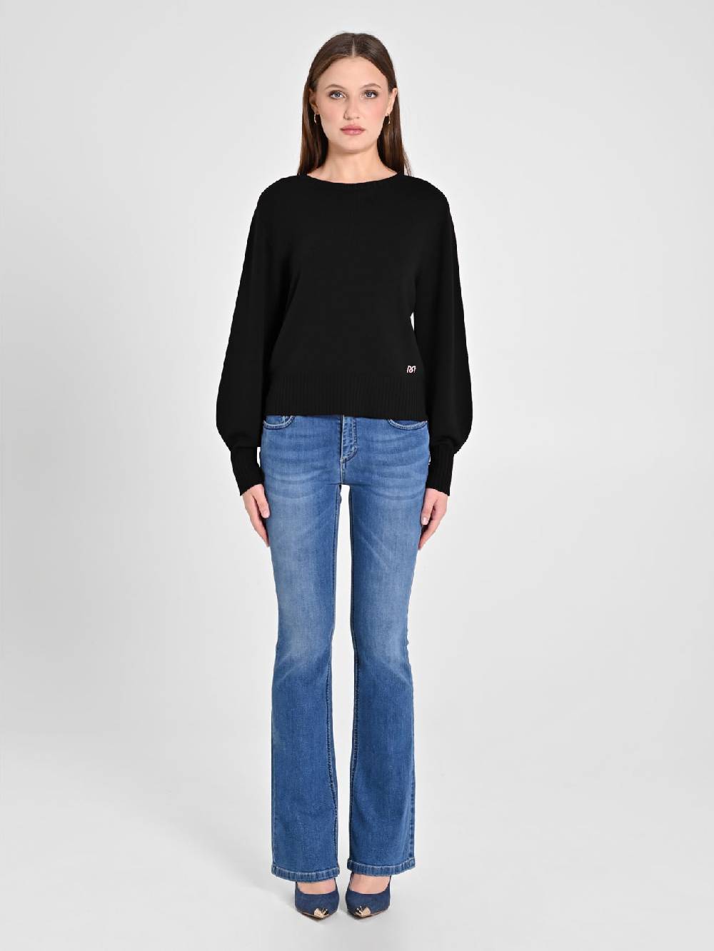 Rinascimento Maglioncino Lana Merino Extrafine Nero Cyber Monday