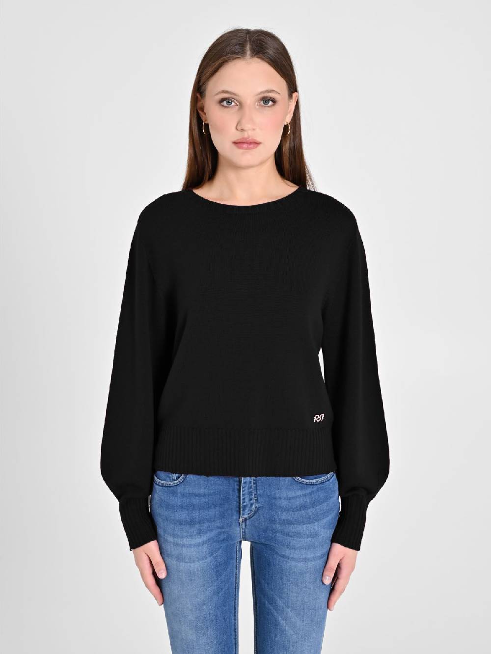 Rinascimento Maglioncino Lana Merino Extrafine Nero Cyber Monday
