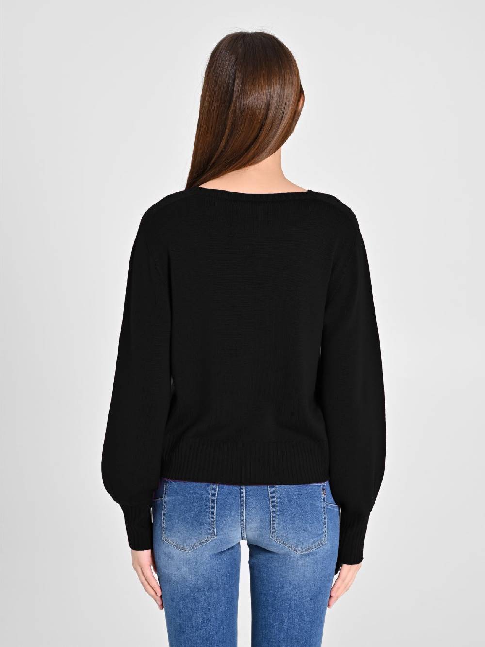 Rinascimento Maglioncino Lana Merino Extrafine Nero Cyber Monday