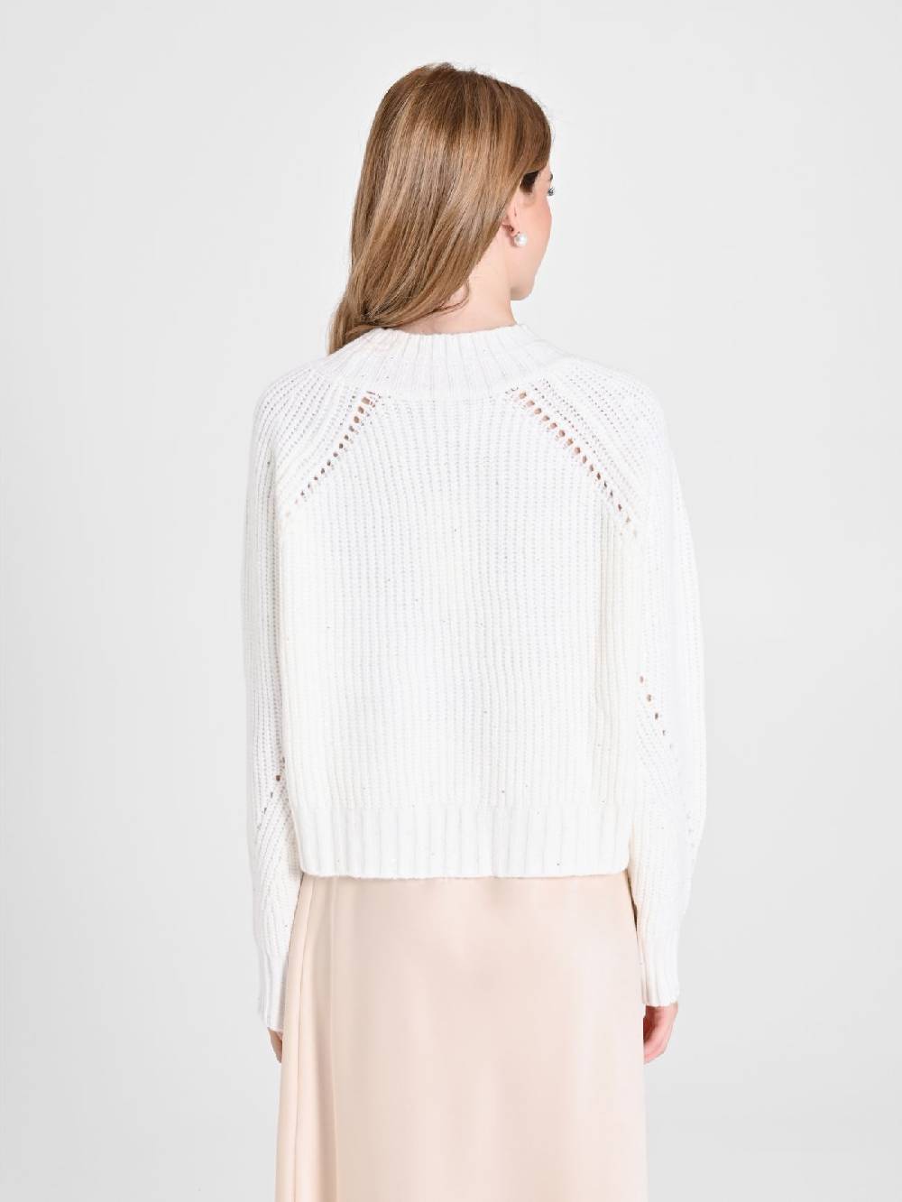 Rinascimento Maglia Bianca treccia Paillettes Vendita calda