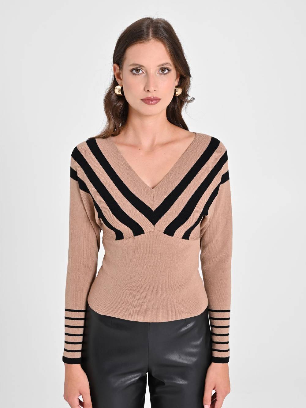 Rinascimento Maglioncino Beige a Righe Nere Offerte esclusive