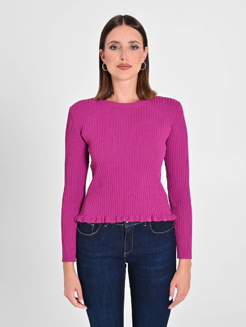 Rinascimento Maglioncino a Coste Viola Melanzana Lightning offer