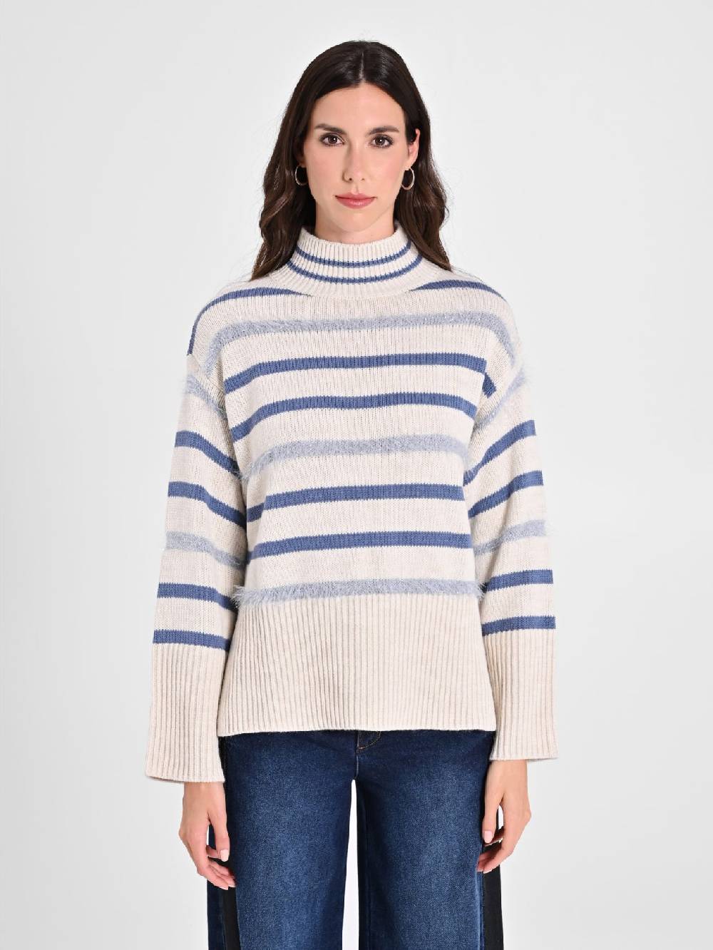 Rinascimento Maglia misto Lana a Righe Enormi risparmi