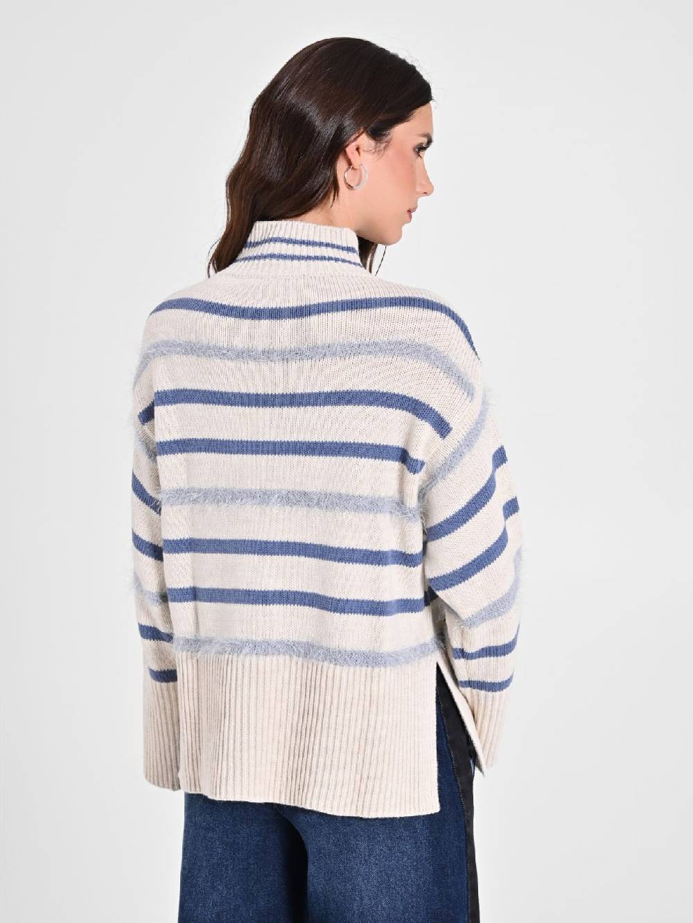 Rinascimento Maglia misto Lana a Righe Enormi risparmi