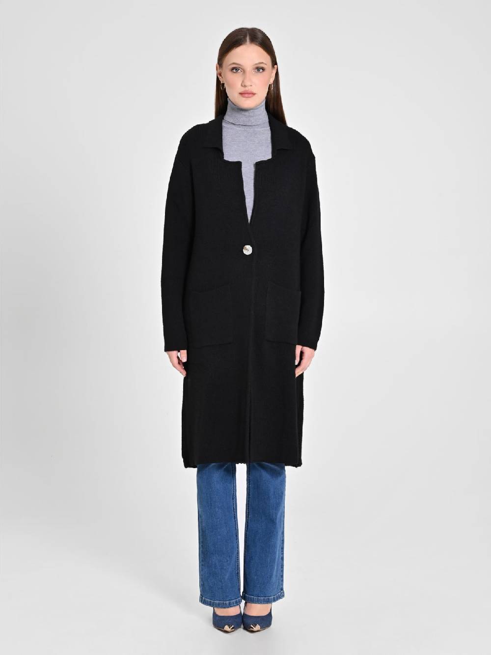 Rinascimento Maxi Cardigan nero Ultimi tre giorni